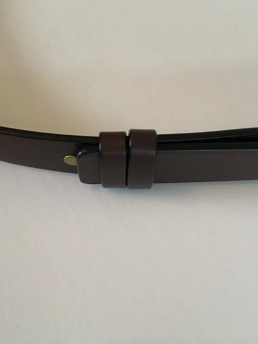 CAbi Brown Leather Belt with Gold Ring Buckle NWOT